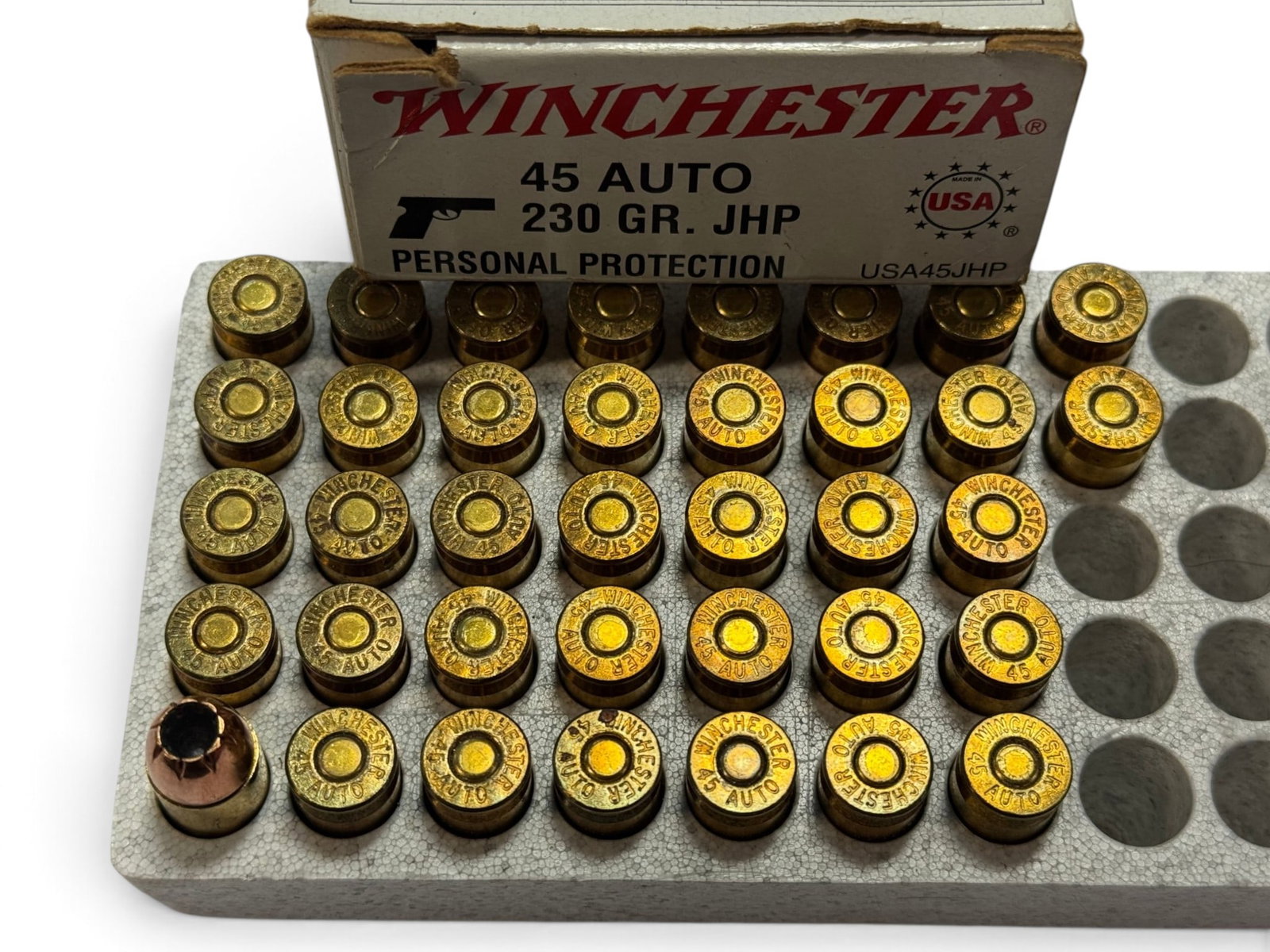 NIB 37rds. of .45 AUTO 230gr. JHP Winchester Personal Protection Ammunition - 2