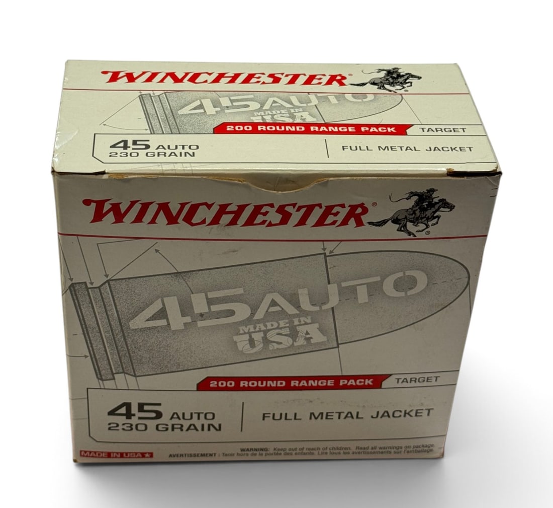 NIB 200rds. of .45 AUTO 230gr. FMJ Winchester Ammunition: See Photo(s)