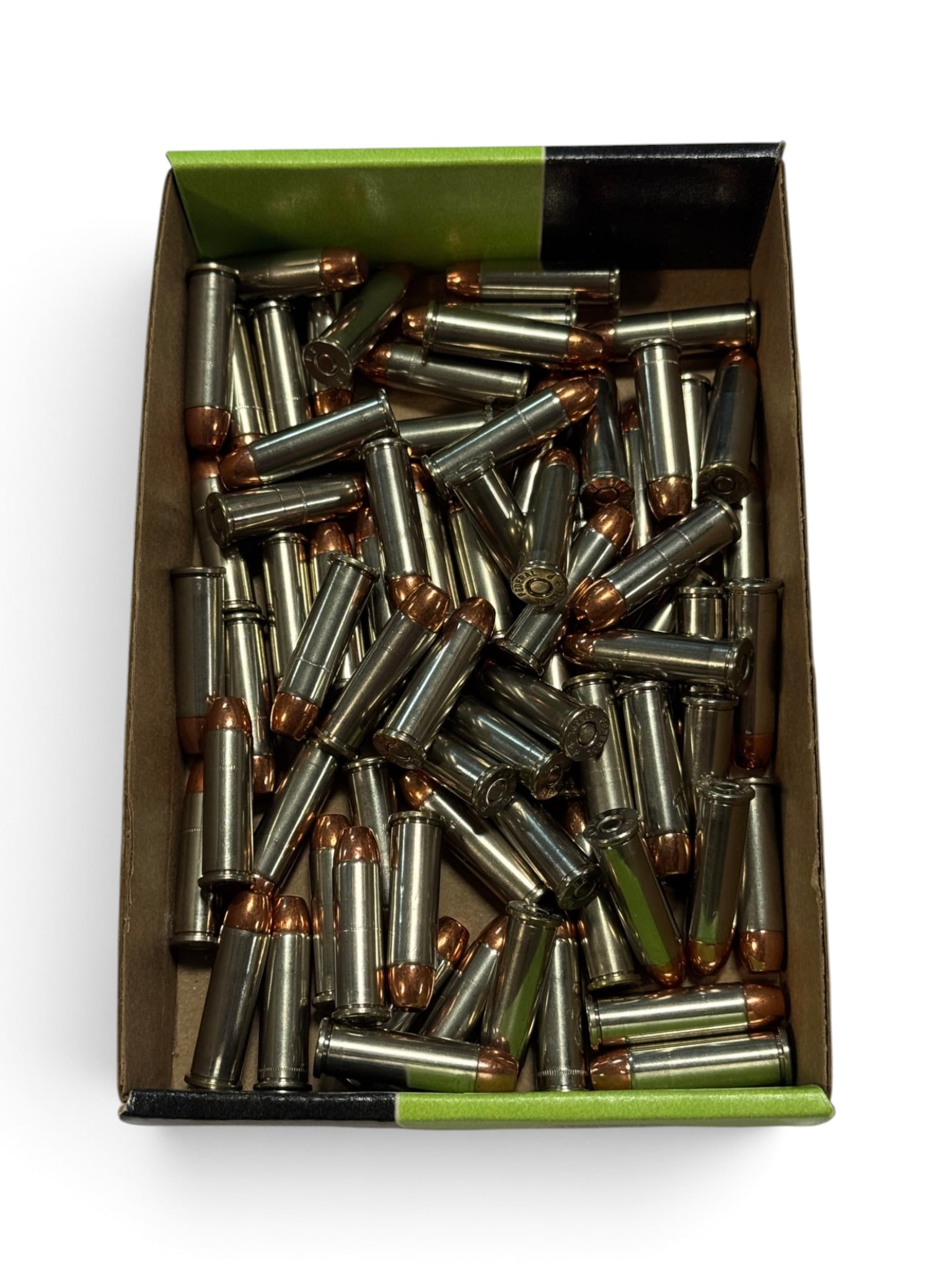 73rds. of .38 SPECIAL JHP Defense Ammunition: Multiple different Headstamps, all the same looking steel case and JHP Bullets. Was in an airtight sealed bag. Not sure if factory reloads or what. Be your own judge here.