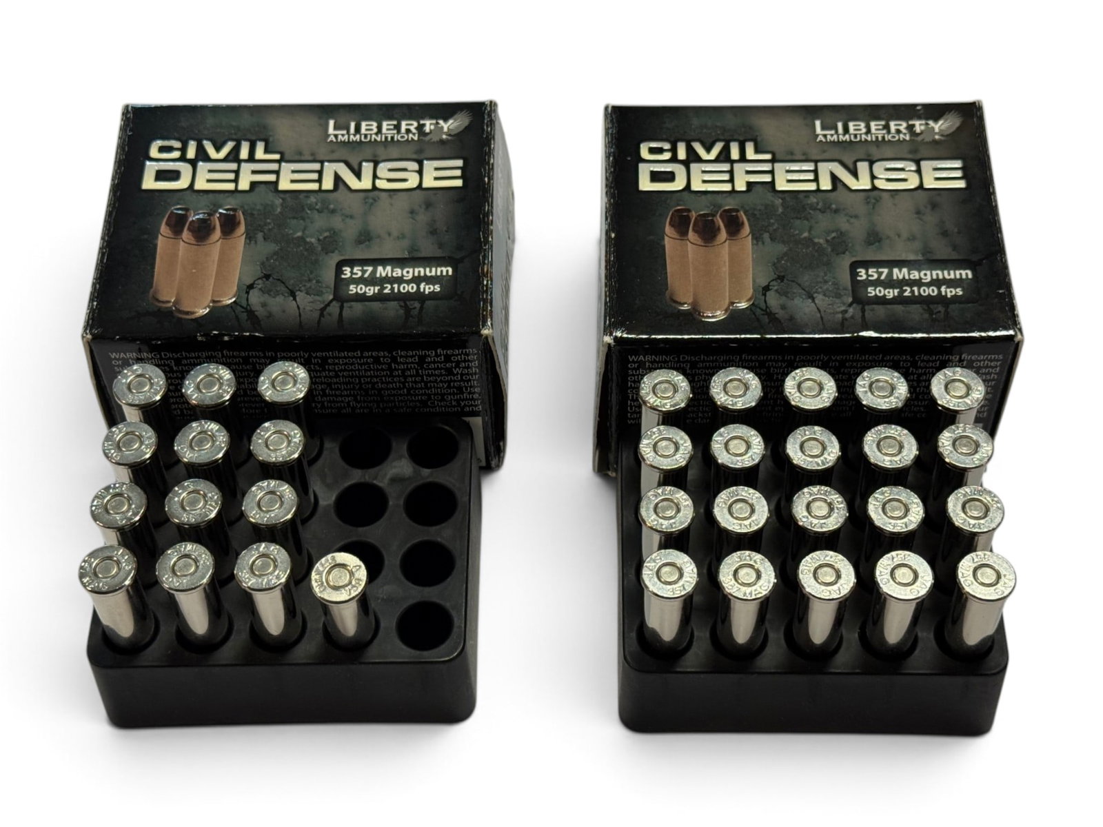NIB 33rds. of .357 MAGNUM 50gr. Liberty Civil Defense Lightweight/Low Recoil Defense Ammo: These rounds are super lightweight and have very low recoil and supposedly more damage than the normal defense rounds on the market.