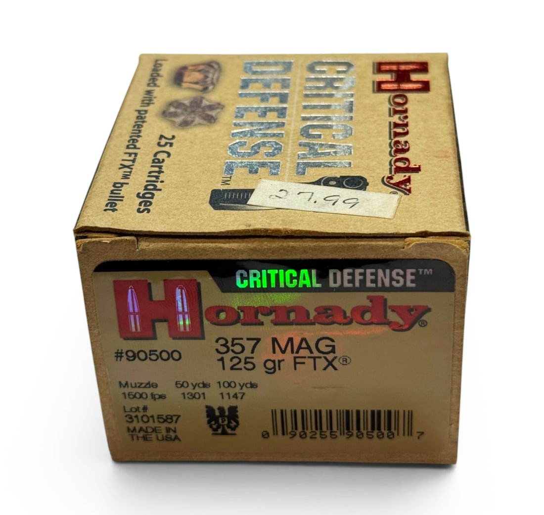 NIB 25rds. of .357 MAGNUM 125gr. FTX Hornady Critical Defense Ammunition: See Photo(s)