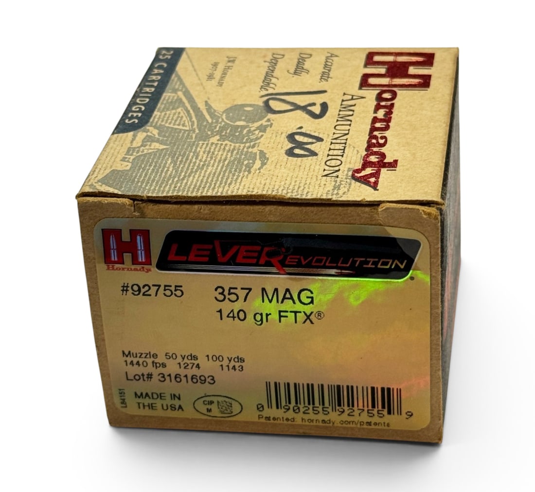 NIB 25rds. of .357 MAGNUM 140gr. FTX Hornady LEVERevolution Ammunition: See Photo(s)