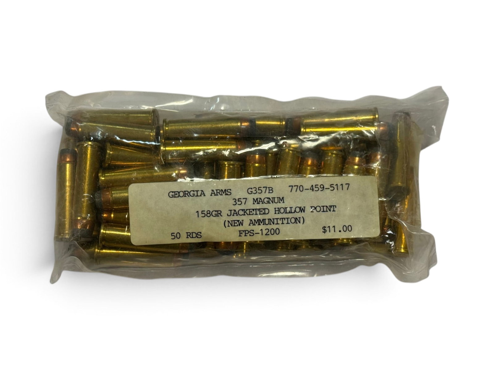 Sealed 50rds. of .357 MAGNUM 158gr. JHP Georgia Arms (New Ammunition): See Photo(s)