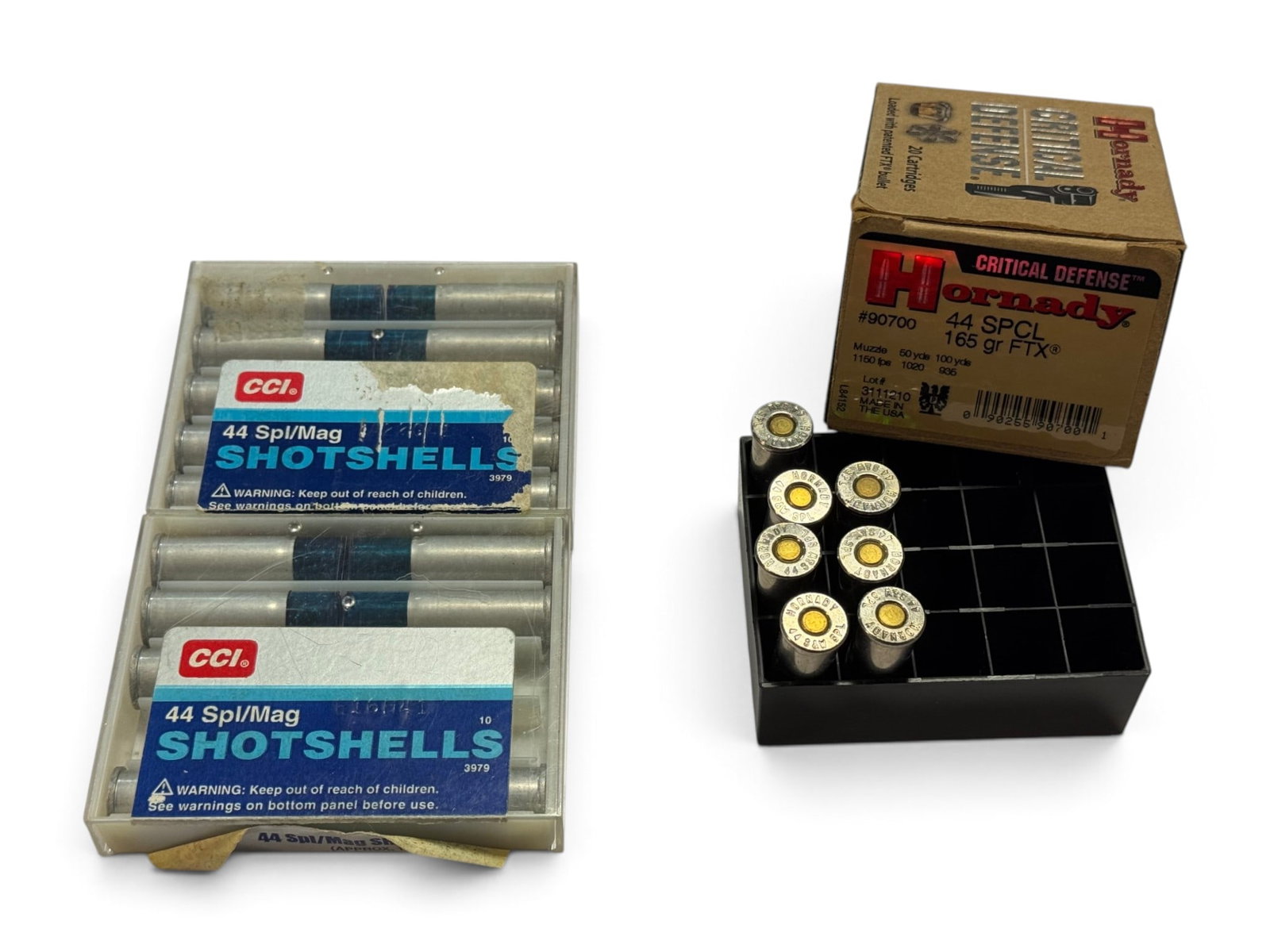 NIB 7rds. of .44 SPL. 165gr. FTX Hornady Critical Defense & 17rds. of .44 SPL/MAG SHOTSHELL Ammo: See Photo(s)