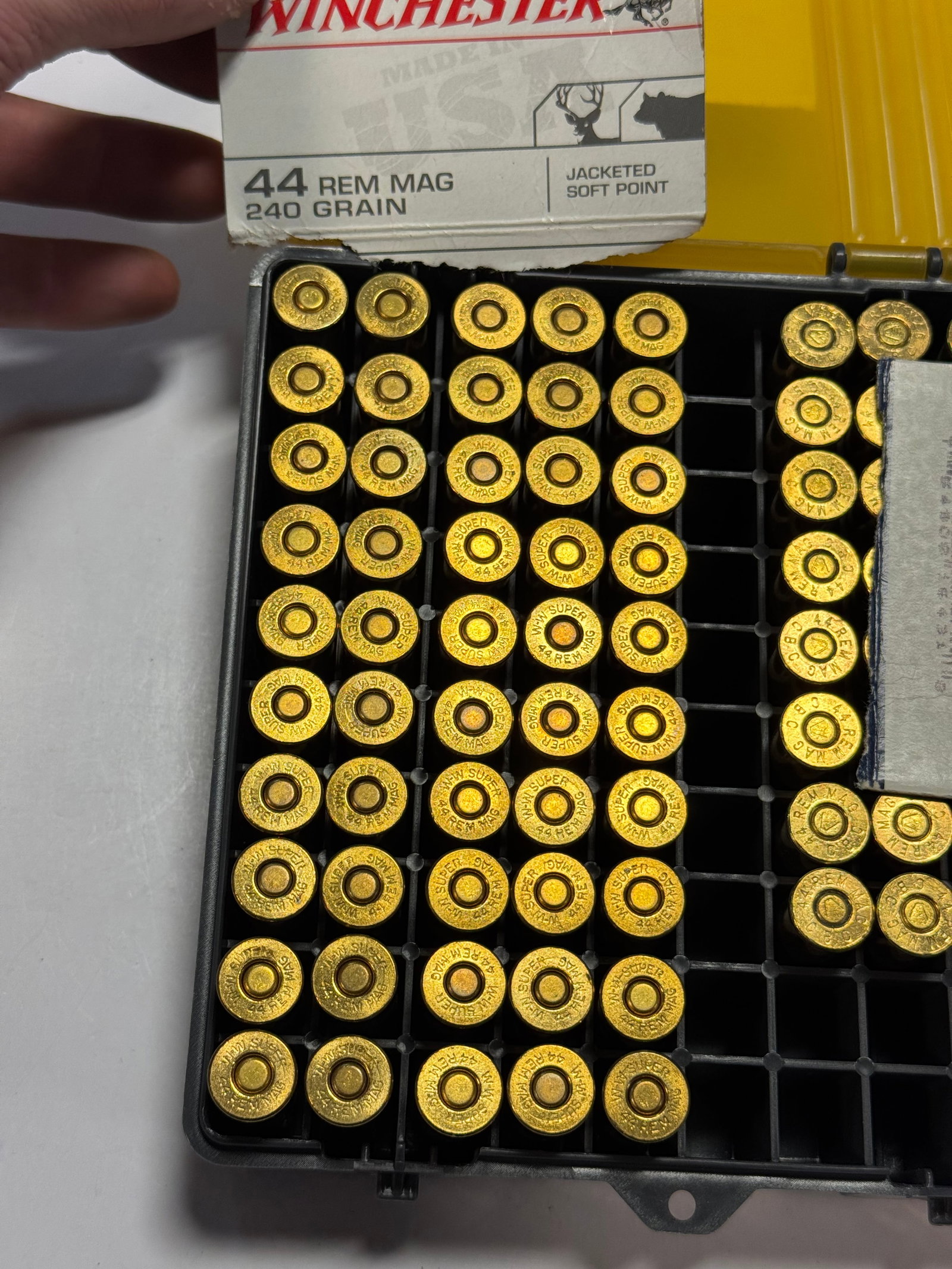 82rds. of .44 REM. MAG. 240gr. Winchester & Magtech Factory Ammunition in Case - 2