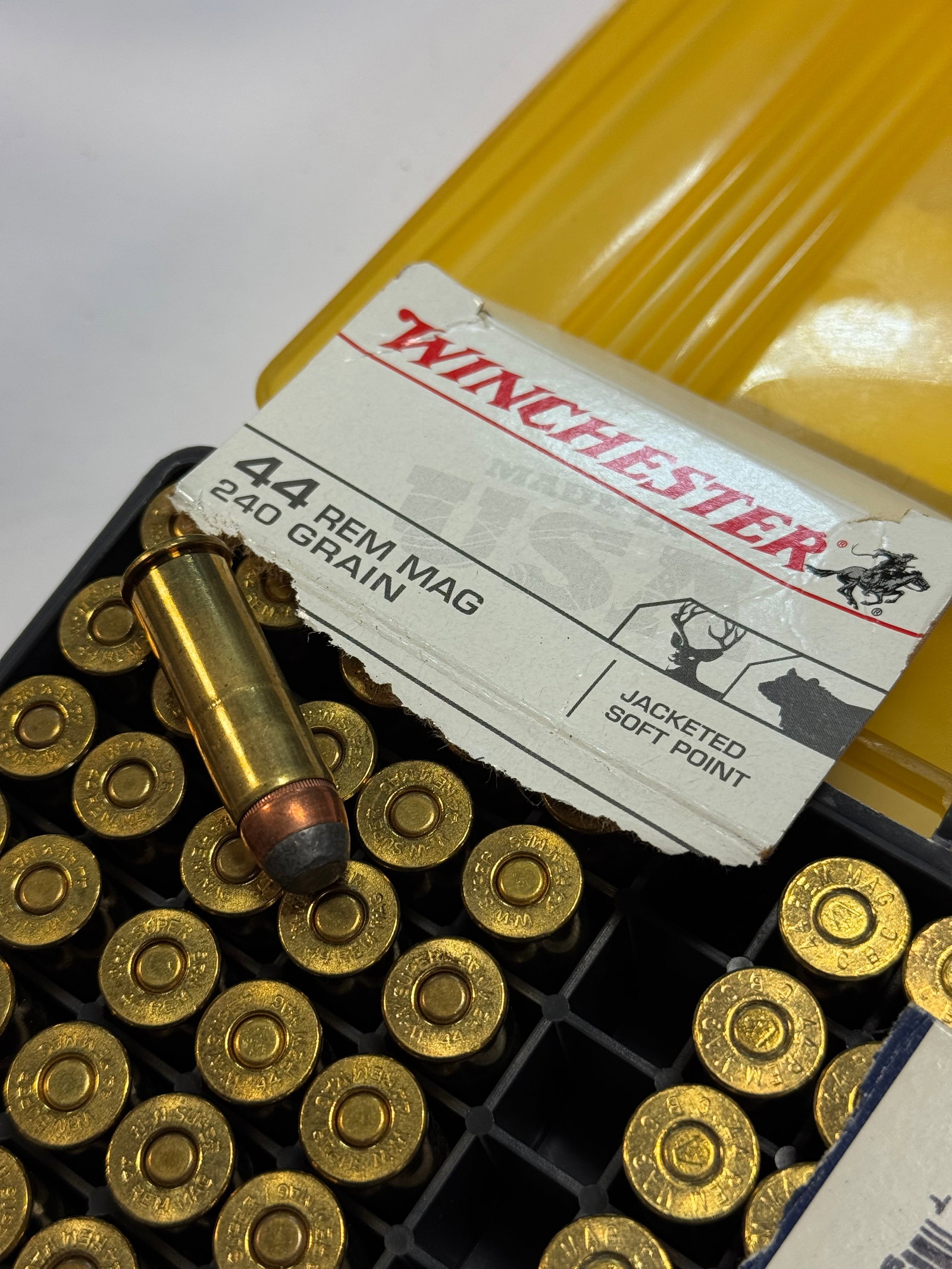 82rds. of .44 REM. MAG. 240gr. Winchester & Magtech Factory Ammunition in Case - 3