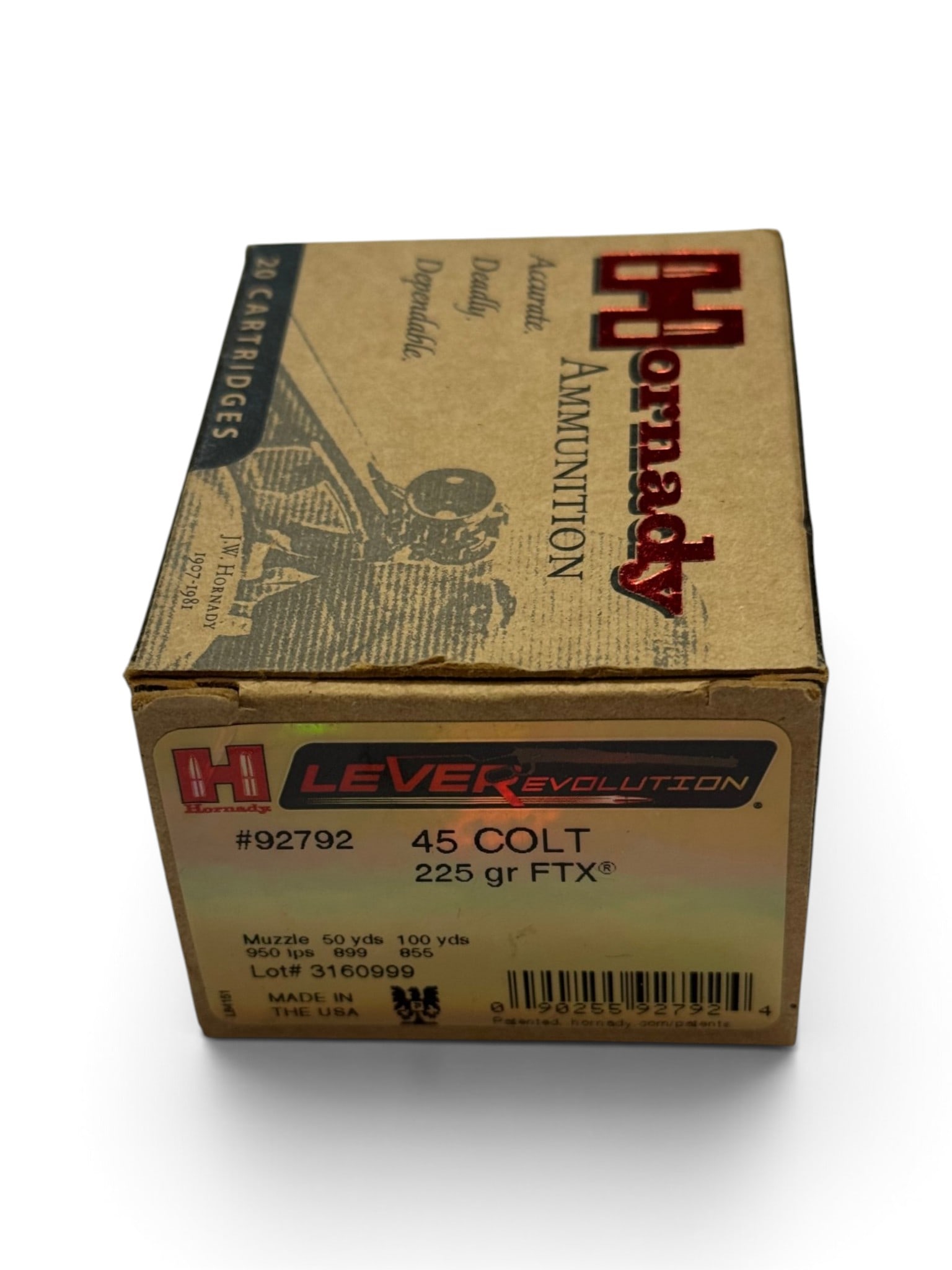 NIB 20rds. of .45 COLT 225gr. FTX Hornady LEVERevolution Ammunition: See Photo(s)