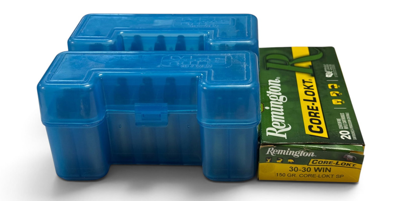 60rds. of .30-30 WIN. 150gr. Remington Core-Lokt SP Ammunition with Cases: 40rds. of New Factory Ammunition has been repackaged into plastic cases. 20rds. Remain in the original box.