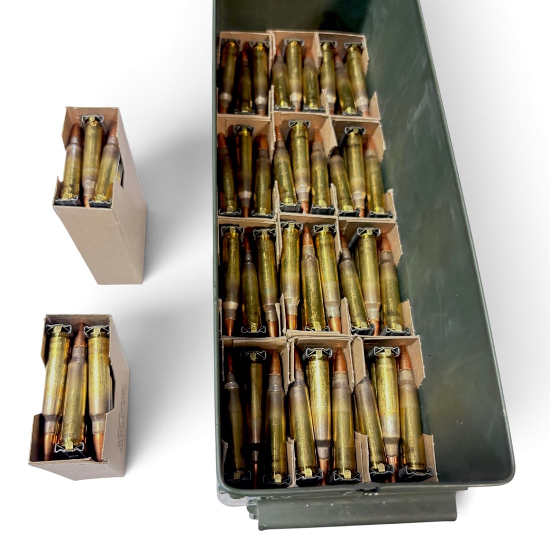 NIB 420rds. 5.56mm BALL 55gr. Ammunition on Stripper Clips in Can: See Photo(s)