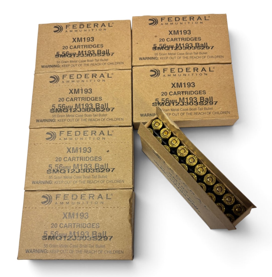 NIB 140rds. of 5.56 M193 BALL 55gr. Ammunition: See Photo(s)