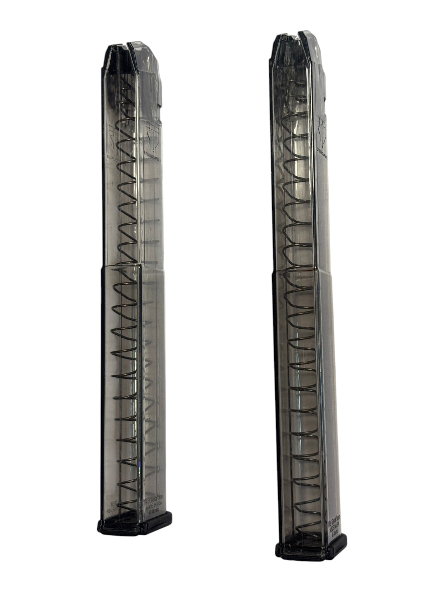(2) ETS Glock 9MM 40-Round Extended Magazines - 6