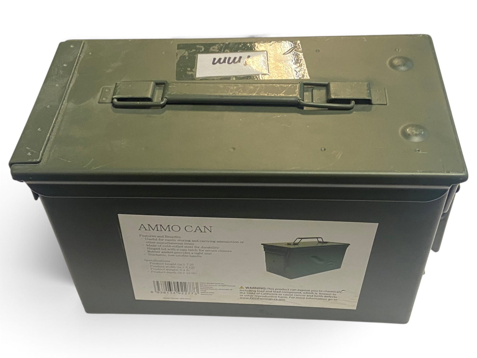 9.6lbs. of Assorted Caliber Shot Brass for Reloading with .50 CAL. Metal Ammo Can - 6