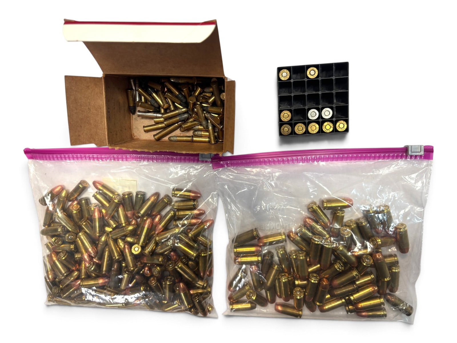 6.9lbs. of Assorted Factory Ammunition - 9mm | .380 ACP | .22 CAL.: Lot includes Hornady .380 ACP JHP Ammunition, .22 LR, and a large load of 9mm FMJ Ammunition