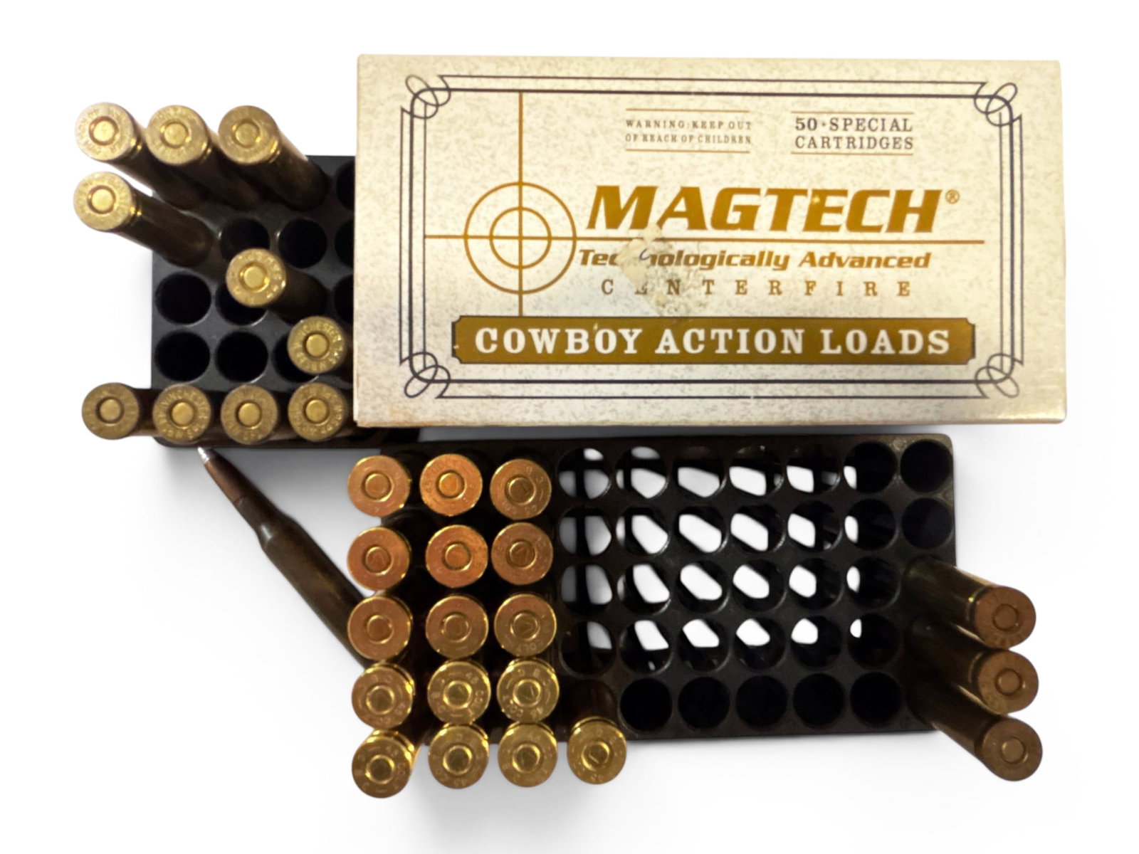 Assorted Factory Ammunition – (10) .44 S&W SPL./.44 REM. MAG. | (19) .45 COLT | (1) .270 WIN.: This is a nice lot of some expensive, high quality ammunition. (1) .270 WIN. Winchester Silvertip Round | (16) .45 COLT Magtech 250gr. L-Flat | (3) .45 COLT Hornady FTX | (10) .44 S&W SPL. / .44 REM. 