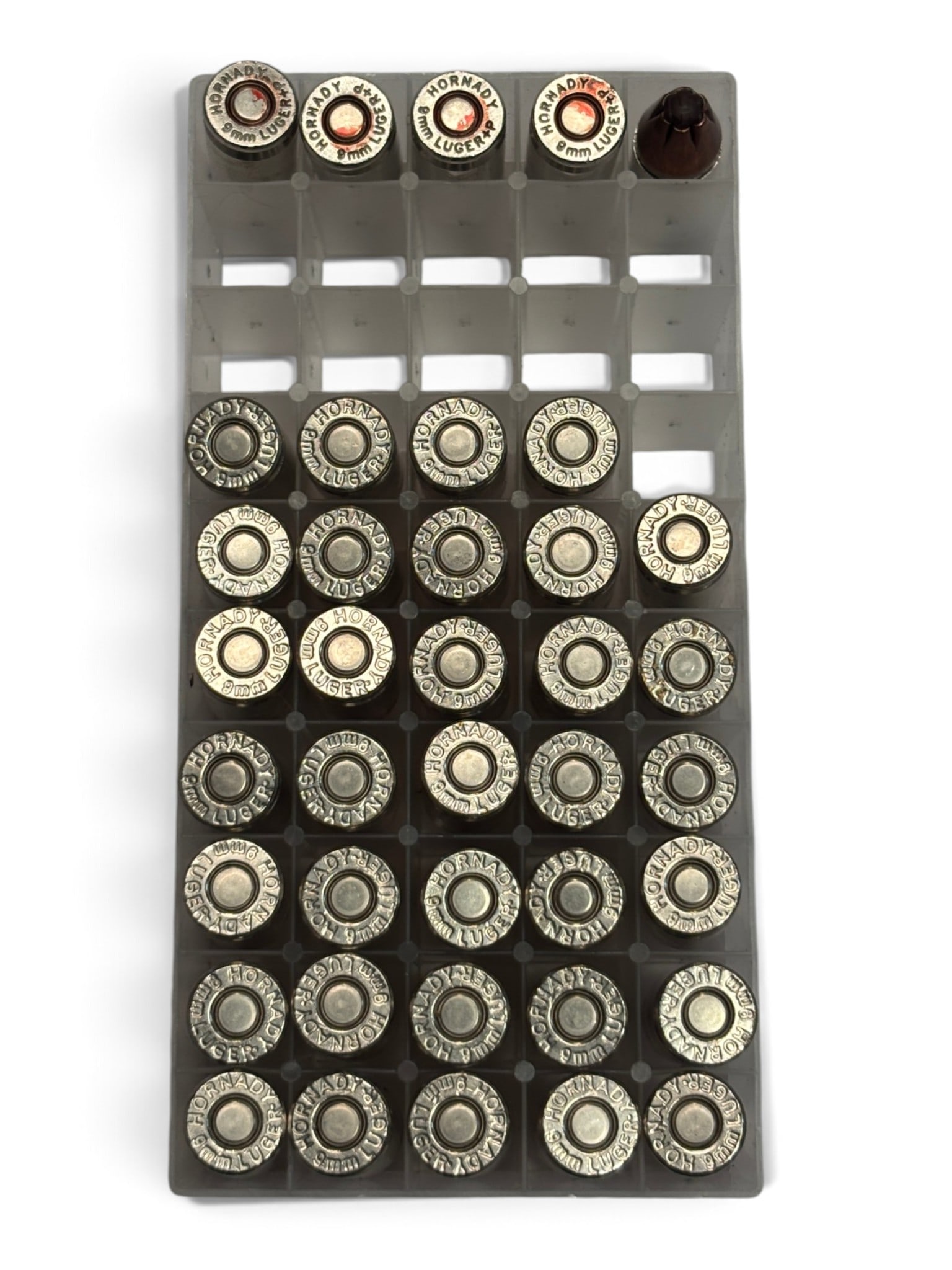 39rds. of Factory Quality 9mm LUGER Hornady JHP Defense Ammunition: (5) 9mm LUGER Hornady 115gr. XTP | (34) 9mm LUGER Hornady 115gr. FTX