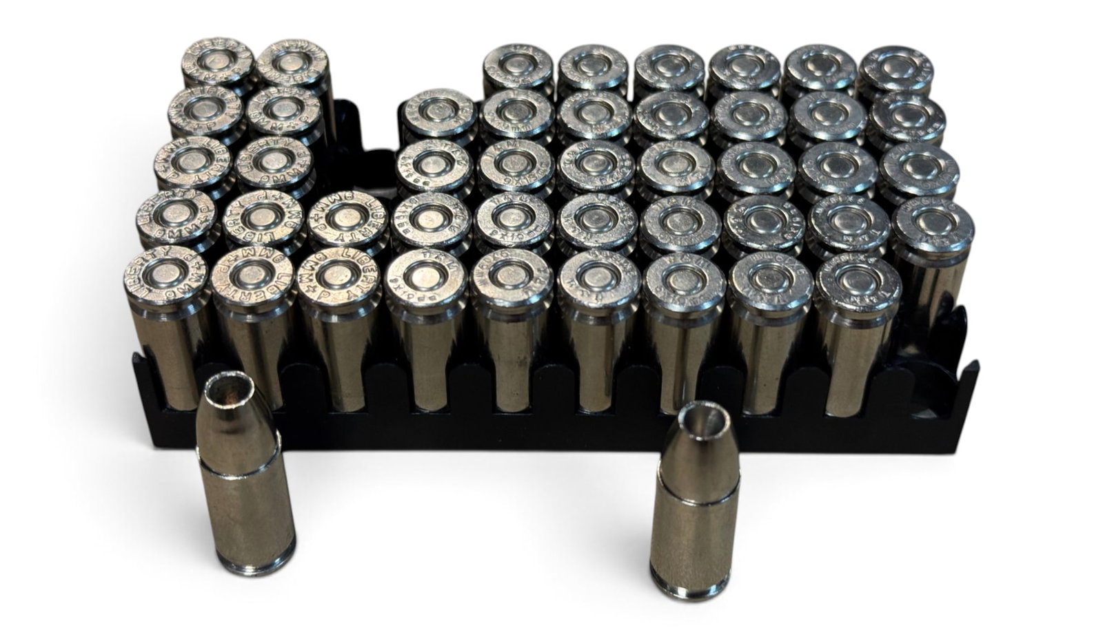 47rds. of Factory Quality 9mm LUGER +P Liberty JHP Defense Ammunition: Believed to all be Liberty Factory Ammunition with some having Liberty Headstamps and the others have TLM