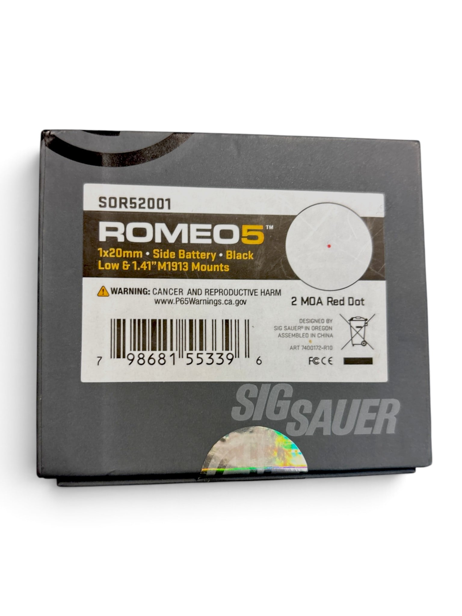 Sig Sauer ROMEO5 1x20mm Compact 2 MOA Red Dot Sight in Box – #SOR52001 - 7