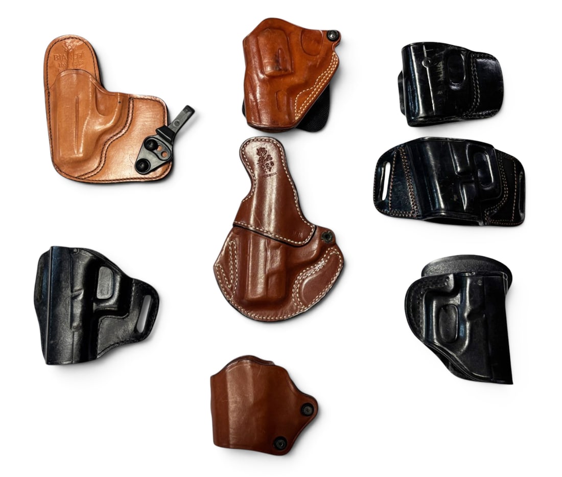 Lot of (8) Leather LH Handgun Holsters – Bianchi, Galco & More! (1 of 20)