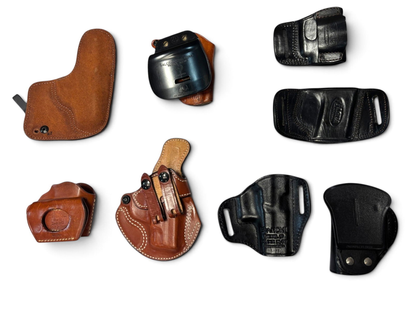 Lot of (8) Leather LH Handgun Holsters – Bianchi, Galco & More! - 5