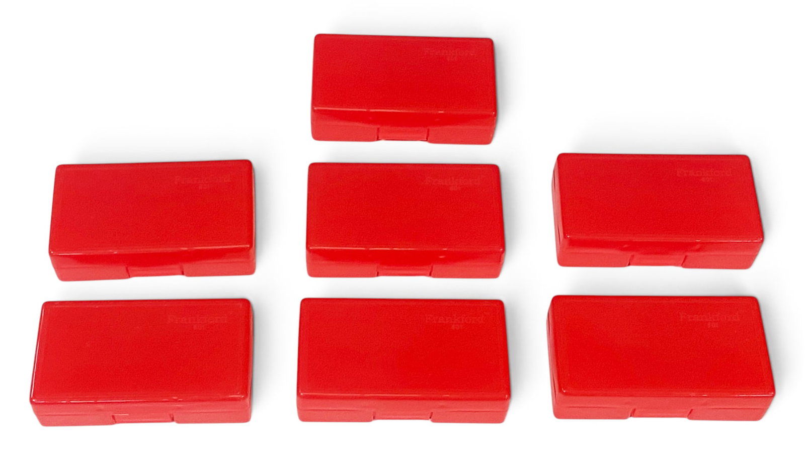 (7) Frankford Reloading 50ct. Plastic Ammo Cases: 9mm and other similar calibers