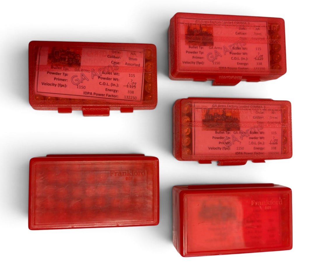 250rds. of 9mm LUGER 115gr. FMJ Georgia Arms Factory Reloaded Ammunition in Cases: See Photo(s)