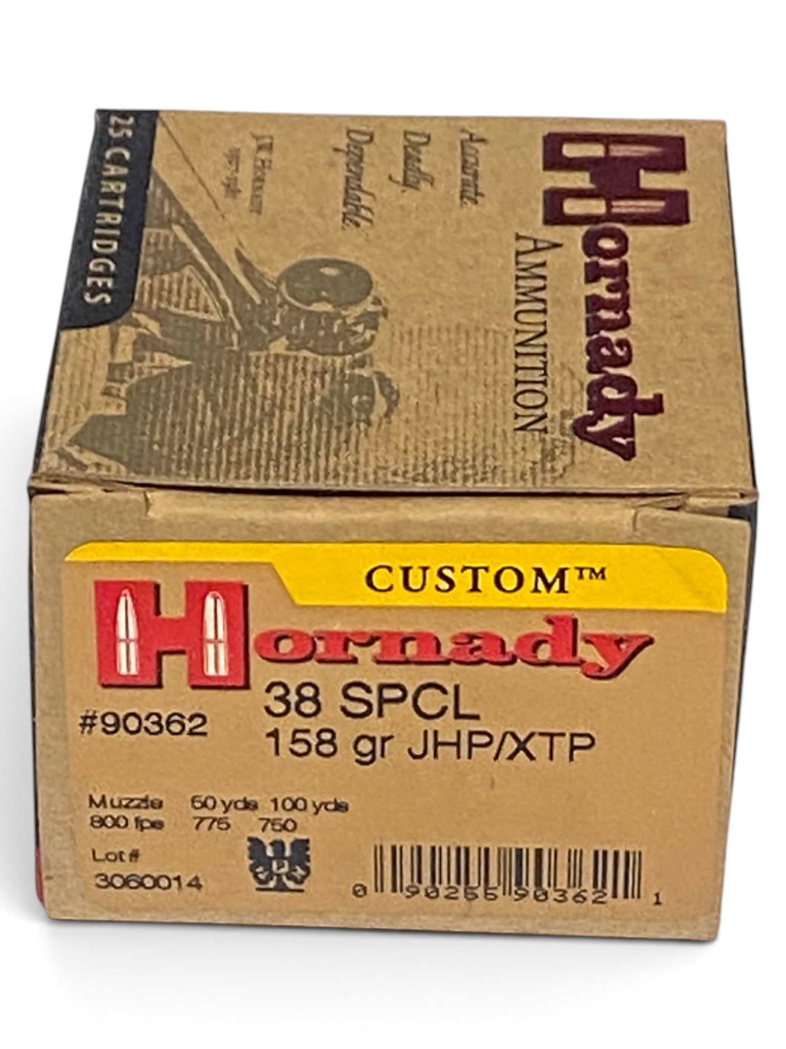 NIB 25rds. of .38 SPECIAL 158gr. JHP/XTP Hornady Custom Ammunition: See Photo(s)