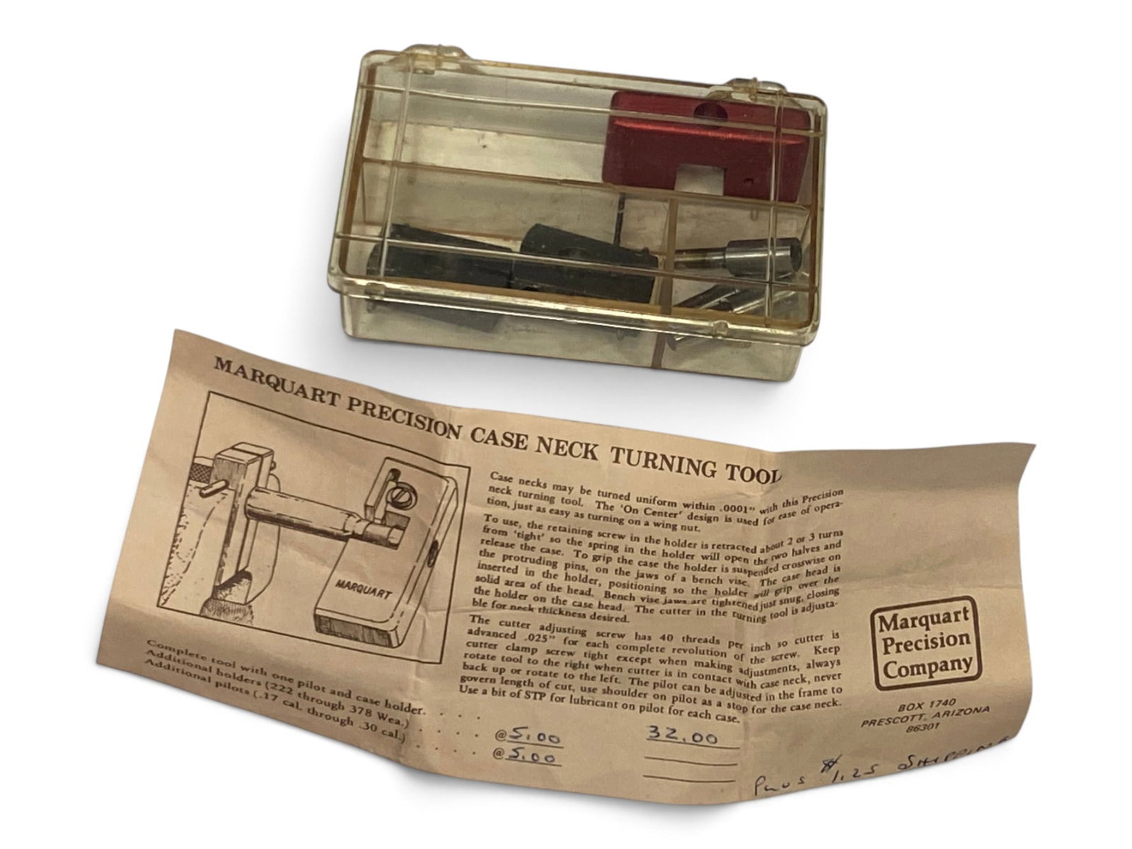 Marquart Precision Case Neck Turning Tool with Case Clamps and Neck Inserts: See Photo(s)