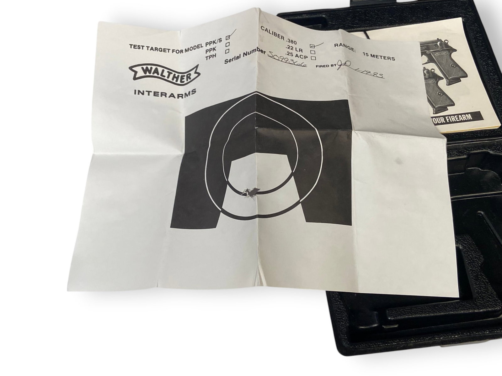 Factory Walther PPK/S .380 ACP Pistol Hard Case with Manual and Paper Target - 3