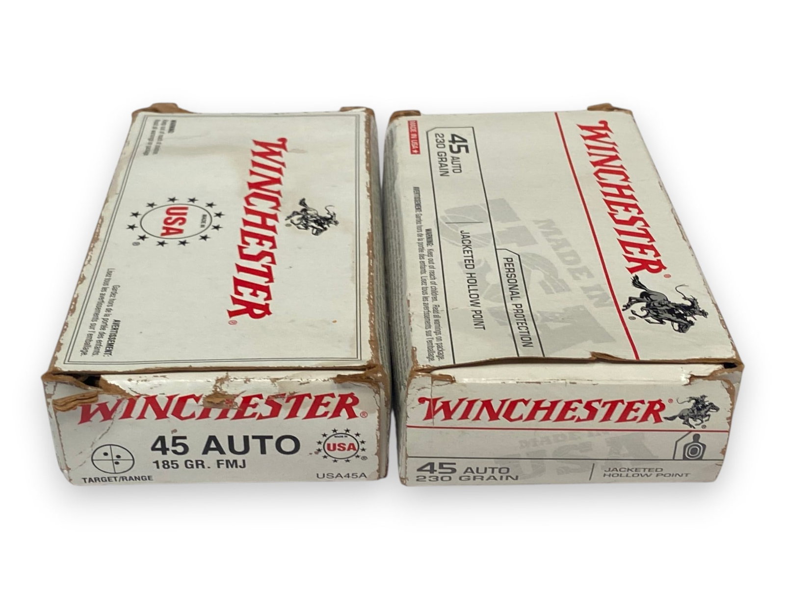 NIB 100rds. of .45 AUTO 185gr. FMJ and 230gr. JHP Winchester Ammunition: See Photo(s)