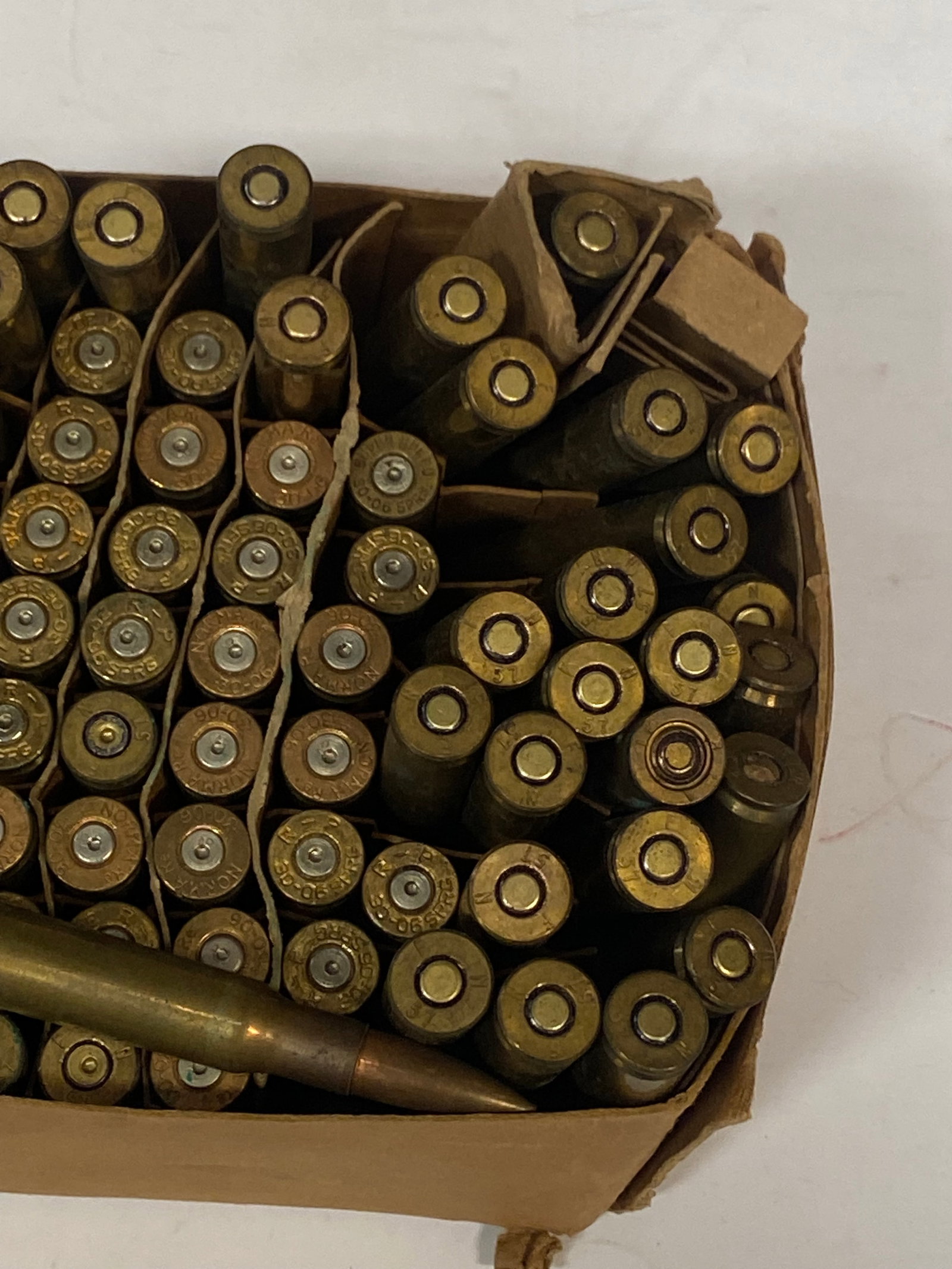 Approx. 30rds. of 30-06 SPRG. FN 1958 Dated Ammunition & Shot Brass - 3