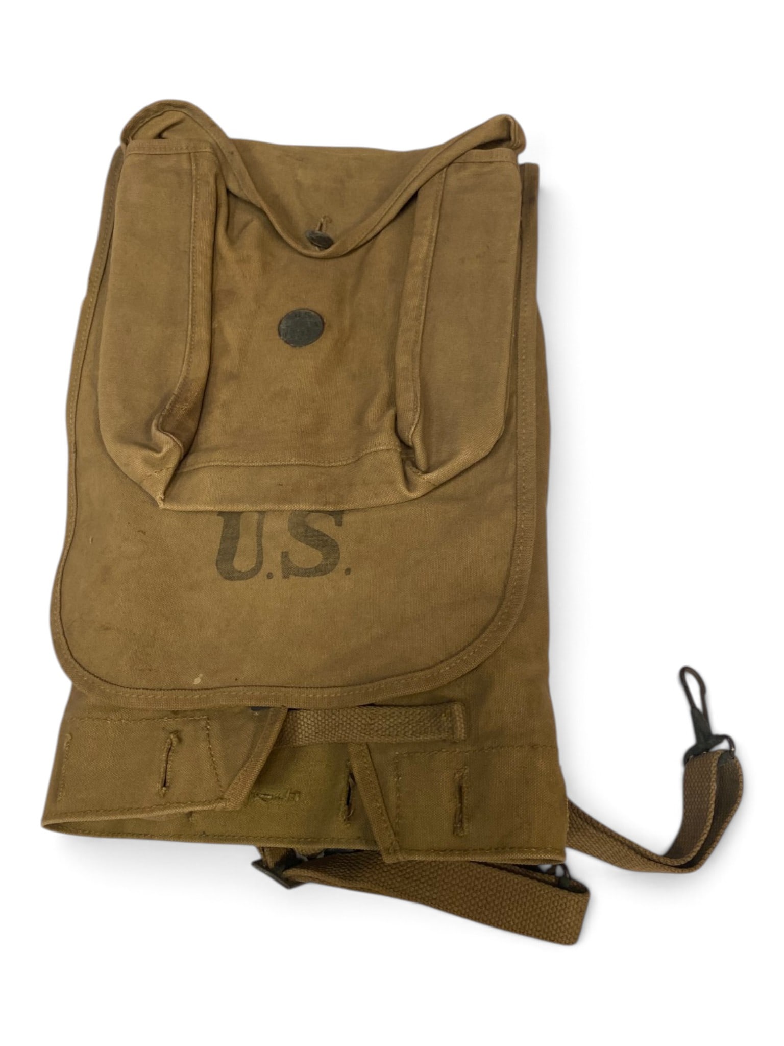 WWI 1918 Haversack by L-D Inc.: Maker marked and dated 11-18. In Very good condition with US/802 Engineer Collar Disc