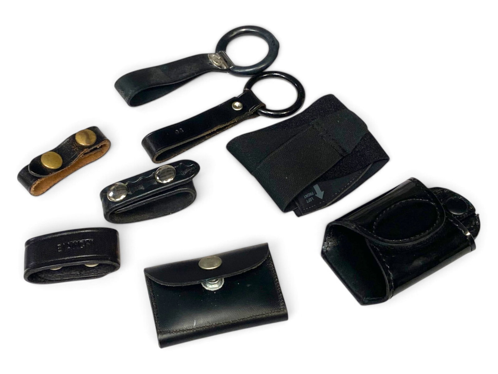 Assorted Black Leather Holster Equipment and Accessories: See Photo(s)