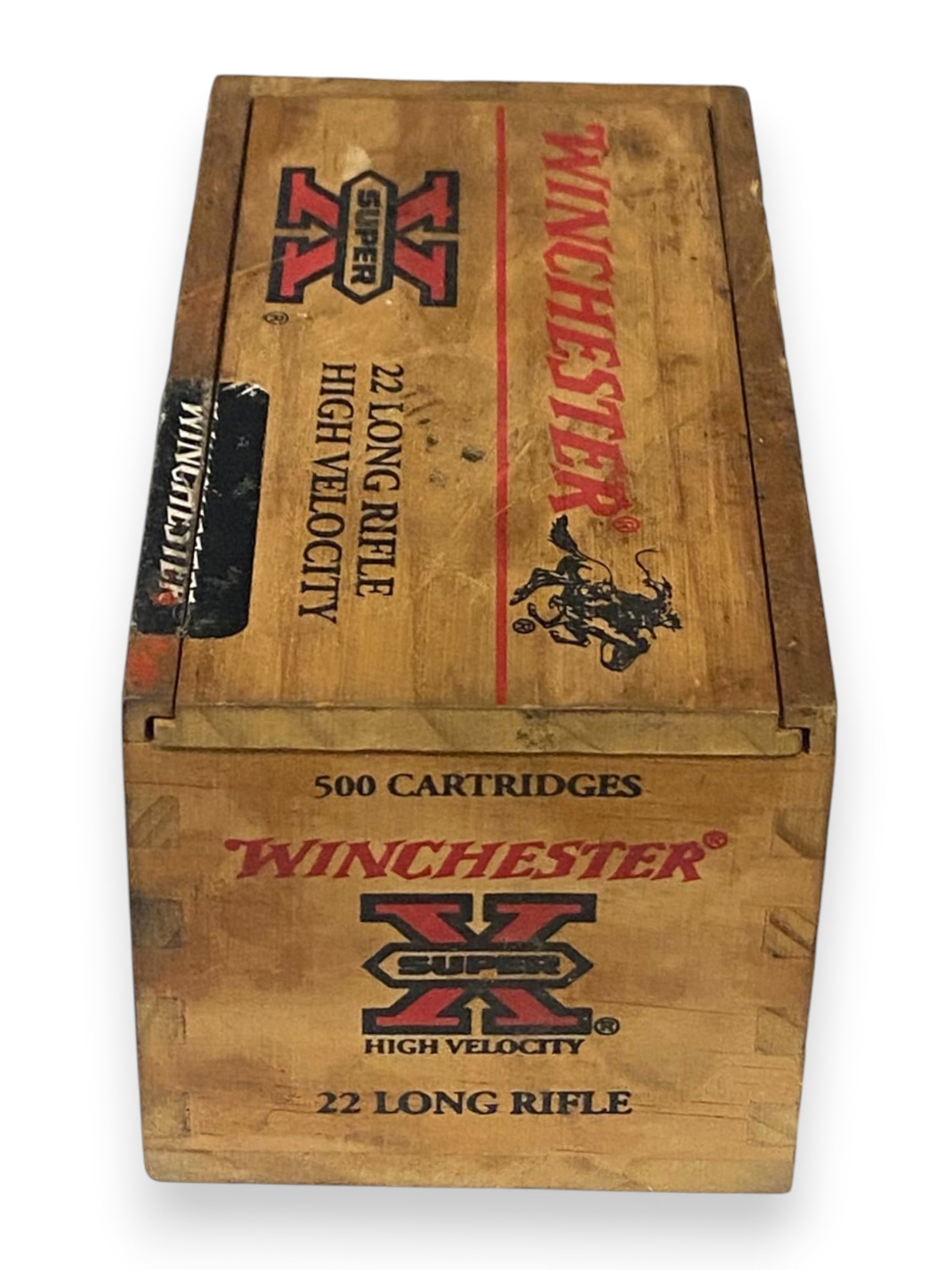 Collectors .22 CAL. Winchester Wood Box with Sliding Lid - 2