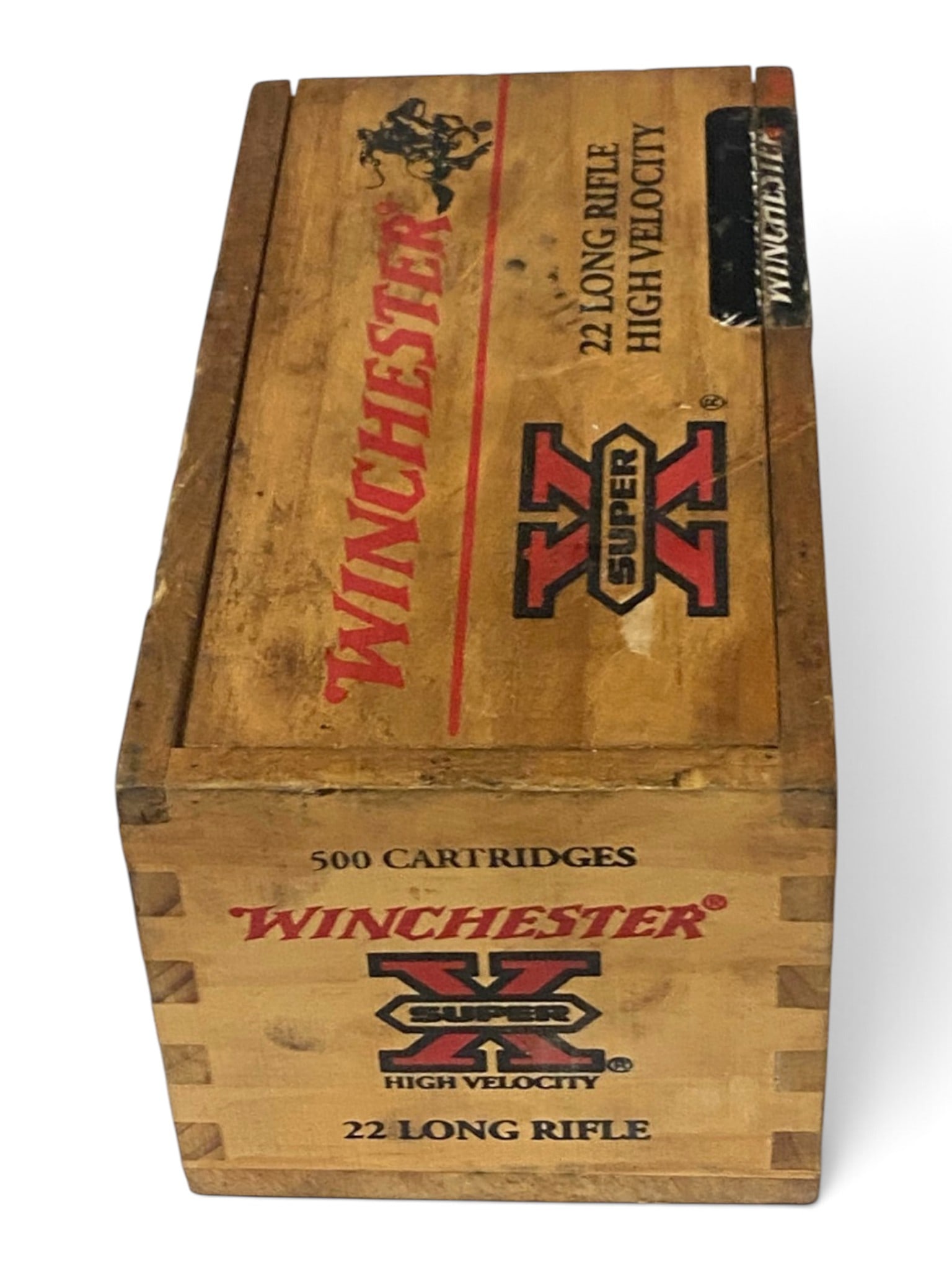 Collectors .22 CAL. Winchester Wood Box with Sliding Lid - 4
