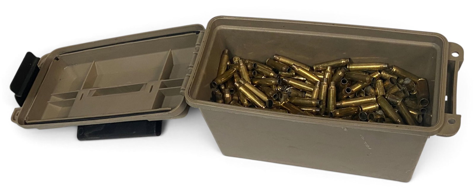 Approx 7 Lbs. of .223 REM/ 5.56mm Shot Brass in Ammo Can for Reloading: See Photo(s)