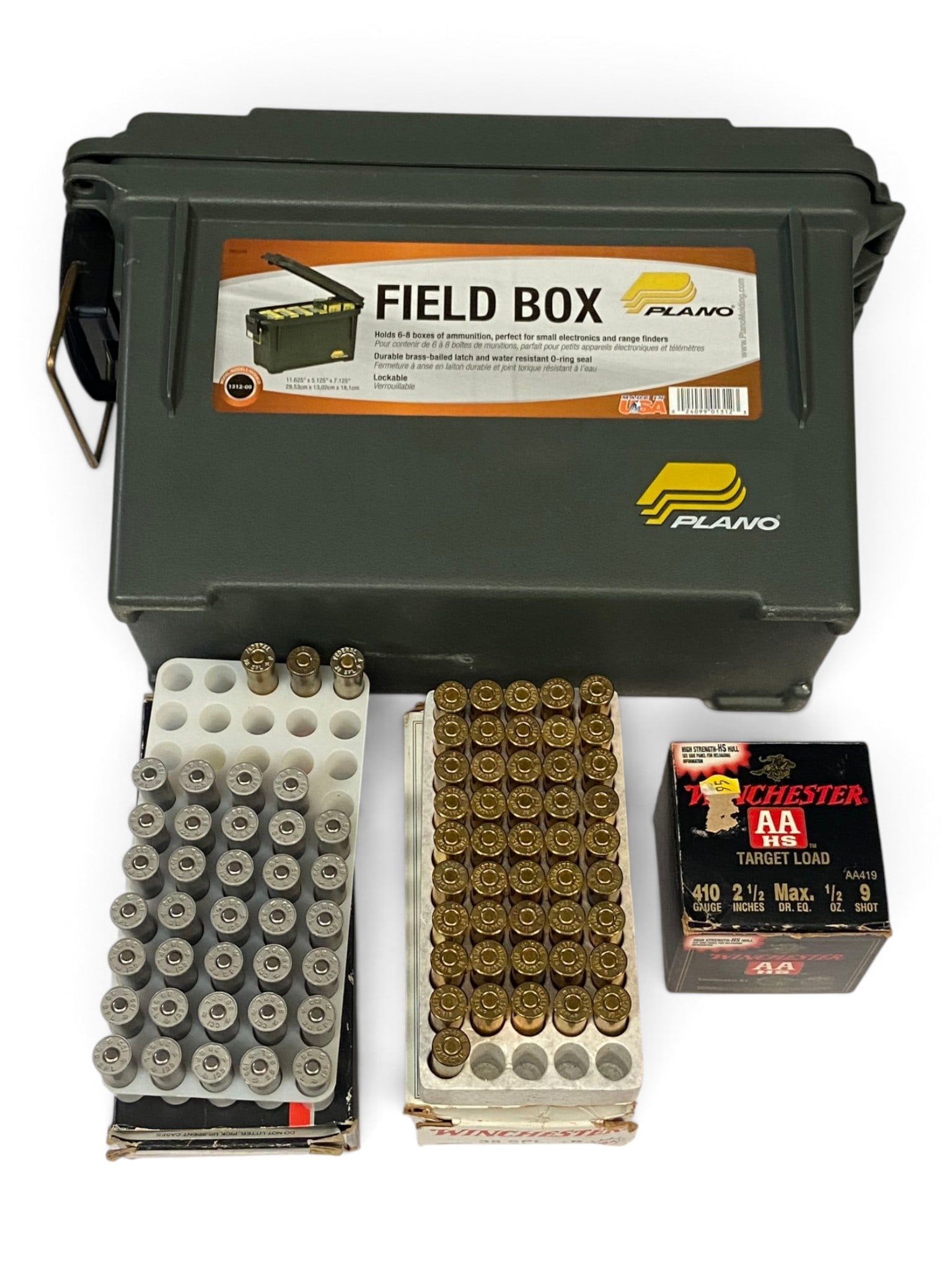 83rds. of .38 SPL. Factory Ammunition and 25rds. of .410 GA. Factory Ammunition with Can: Includes 34rds. CCI, 46 Rds. Winchester 125gr. JHP, 25rds. .410 9-shot shotgun ammunition