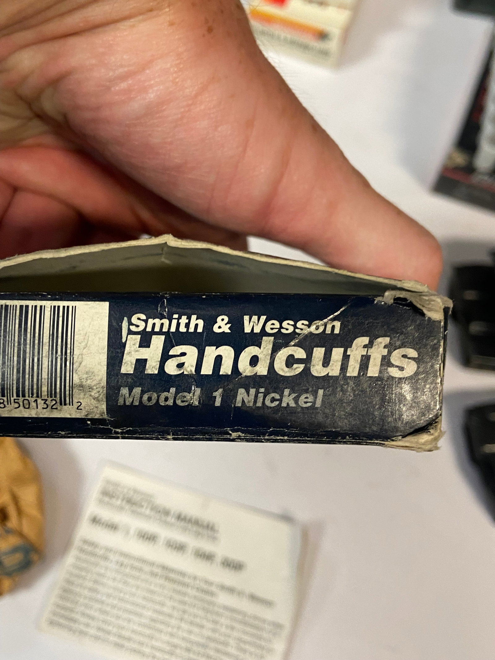 Vintage NOS Smith & Wesson Model 1 Nickel Handcuffs in Box with Keys - 2