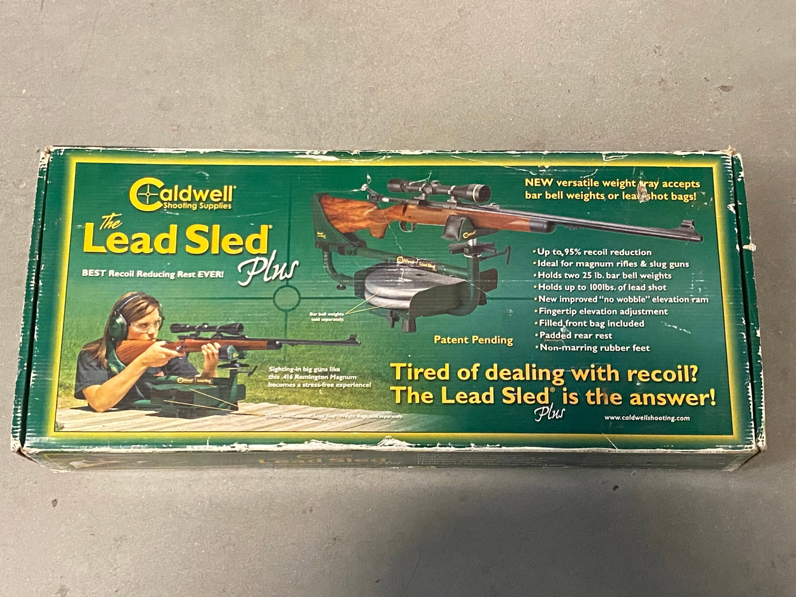 LNIB Caldwell "The Lead Sled Plus" in Box: Box itself a little storage worn, but actual item inside seemingly in excellent, like new condition