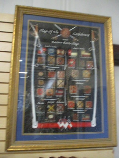 Framed and Matted "Flags of The Confederacy Series 1: Eastern Battle Flags" Artwork: 32" x 42"