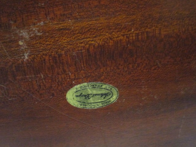 Mid Century Modern Salamat Designs Oval Wood Tray with Brass Handles - 6