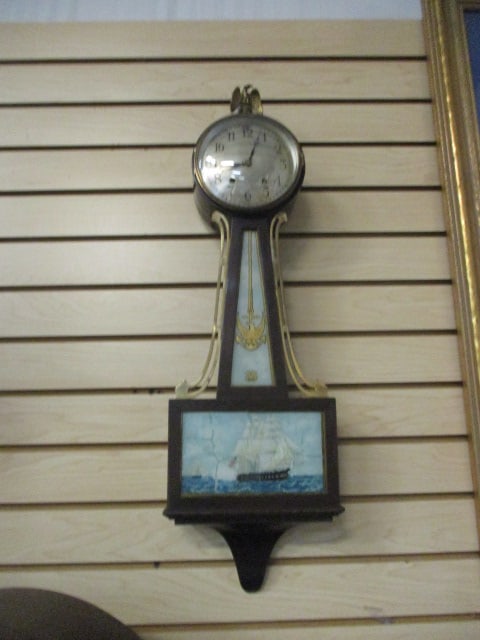 Mid Century Modern Seth Thomas Nautical Banjo Wall Clock: 30"