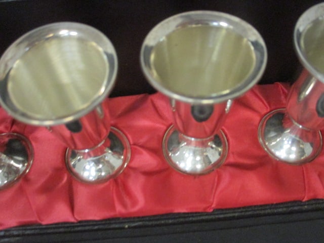 Vintage Boxed Set of 6 Towle Weighted Sterling Silver Pedestal Cordial Cups - 3