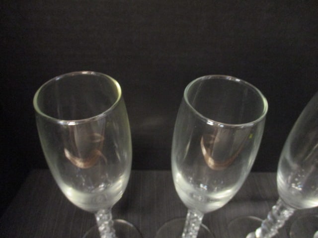 Set of 4 Crystal "2000" Champagne Stem Glasses - 2