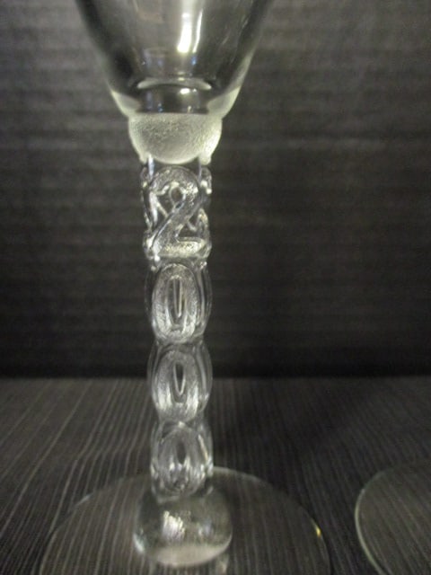 Set of 4 Crystal "2000" Champagne Stem Glasses - 3