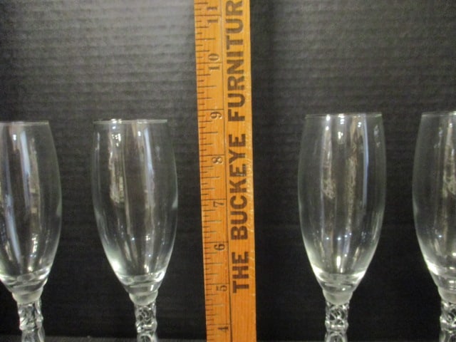 Set of 4 Crystal "2000" Champagne Stem Glasses - 6