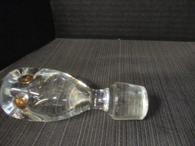 Mid Century Modern Art Glass with Gold Accents Decanter - 3
