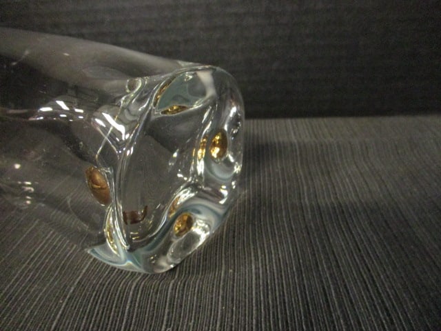 Mid Century Modern Art Glass with Gold Accents Decanter - 7