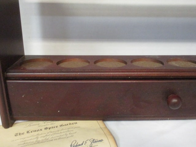 Vintage Lenox "Spice Garden" 24-Jar Wood Rack - 6