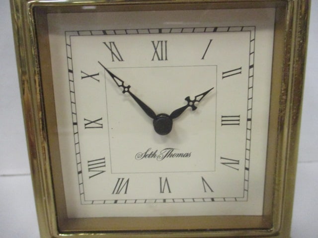 Vintage Seth Thomas Brass Quartz Carriage Alarm Clock - 2