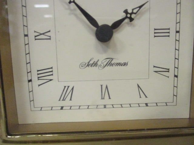 Vintage Seth Thomas Brass Quartz Carriage Alarm Clock - 3